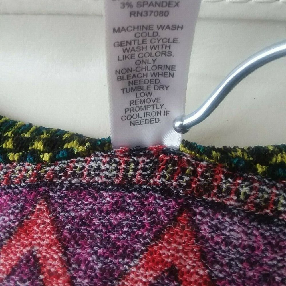 IT'S Multicolor Purple Red Black Boho Aztec Tunic Top Shirt Women Plus Size 1X - Picture 11 of 13